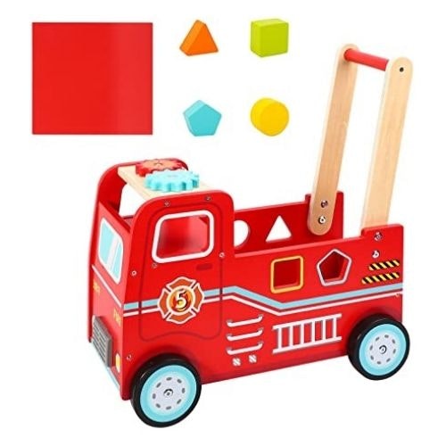 SOKA Wooden Fire Engine Rider and Push Along
