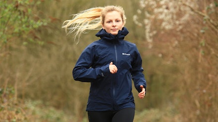 montane phase lite waterproof jacket woman runs in montane phase lite jacket