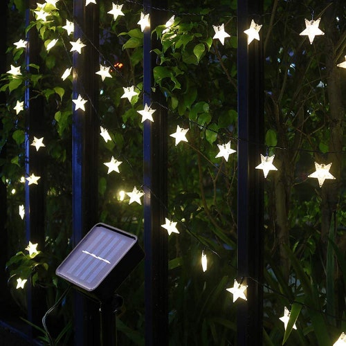 100 LED Solar Star String Lights