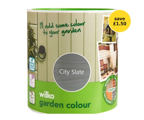 Wilko Garden Colour City Slate Exterior Paint 1L