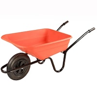 B&Q Sovereign Orange Metal & polypropylene (PP) Wheelbarrow 90L