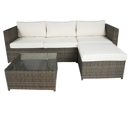 Charles Bentley Corner Sofa Garden Lounge Set - Natural