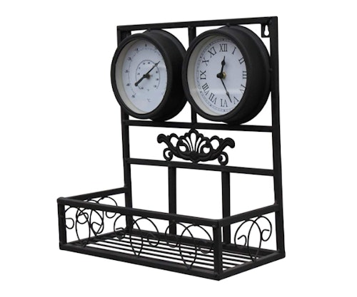 Decorative Garden Clock With Thermometer