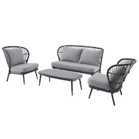 GoodHome Apolima Grey 4 Seater Coffee set