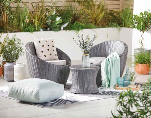 ALDI Grey & Cream Rattan Bistro Set