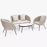 John Lewis & Partners Corsica 4-Seater Garden Table & Chairs Lounging Set