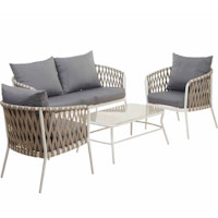 Wilko Steel Rattan Effect 4 Seater Sofa Set