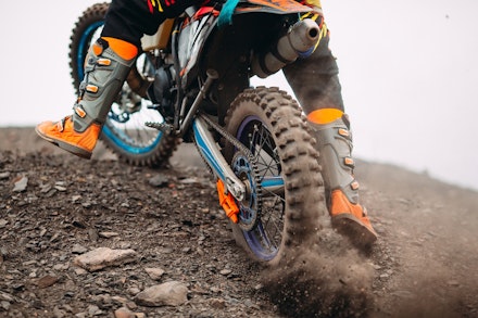 Details of debris in a motocross race . Details of debris in a motocross race .