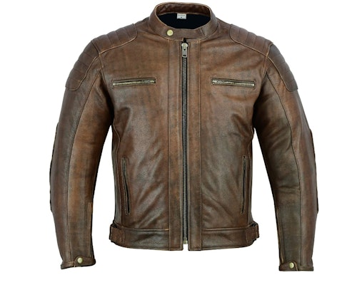 Texpeed Distressed brown leather jacket