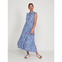 Blue Ditsy Midi Dress