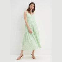 Mint Green Tiered Midi Dress