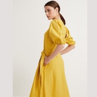Autograph Pure Irish Linen V-Neck Belted Midaxi Dress