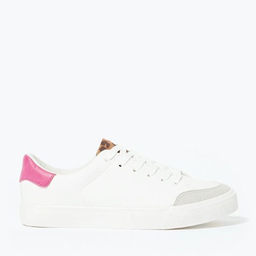 White Leopard Print Trainers