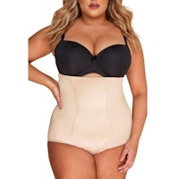 Curve Nude Satin High Waist Control Brief