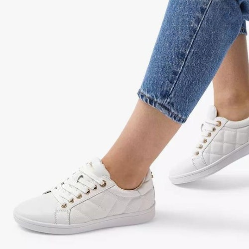Dune Excited Leather Trainers, White