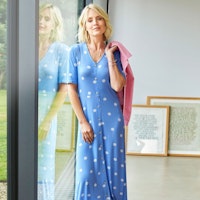 Full Bloom Print Jersey Midi Dress