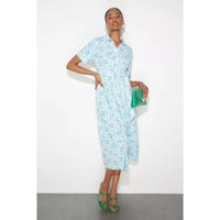 Tall Daisy Cotton Poplin Shirt Midi Dress