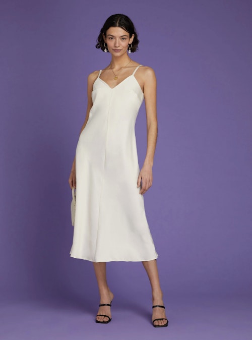 Marianne Midi Dress in Cream with 100% Recycled Polyester™