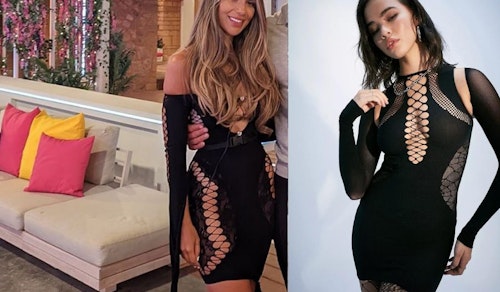 Ekin-Su's Black Fishnet Dress