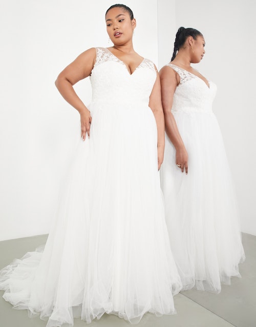 ASOS EDITION Curve Tiana Delicate Embroidered Bodice Wedding Dress