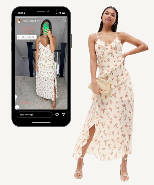New Look White Rose Chiffon Ruffle Midi Dress