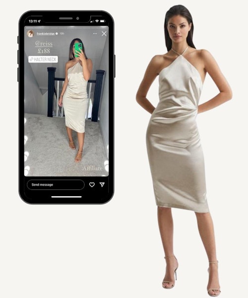 Reiss Farah Metallic Halterneck Occasion Dress