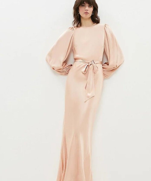 Backless Satin Open Back Midi Dress