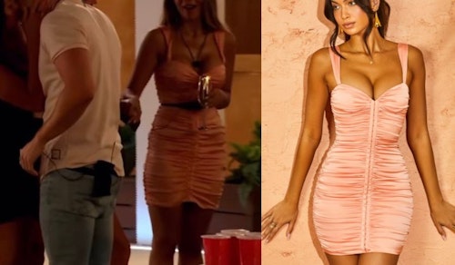 Ekin-Su's Pink Ruched Dress