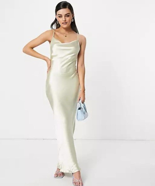 ASOS DESIGN Cami Maxi Slip Dress In High Shine Satin