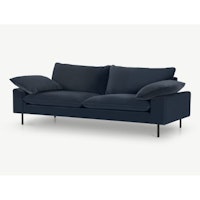 Made, Fallyn 3 Seater Sofa, Navy Cotton Velvet