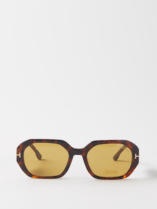 summer sales Tom Ford Eyewear, Veronique Hexagonal Tinted Frame Sunglasses, WAS £260 NOW £195