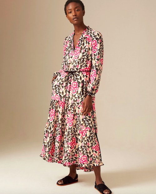 Peony Print Boho Maxi Dress + Belt, £295