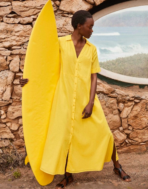 Casual Cotton Maxi Shirt Dress + Belt, £150