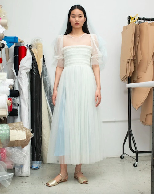 Molly Goddard, Agyness Dress Ivory With Blue, £3,800
