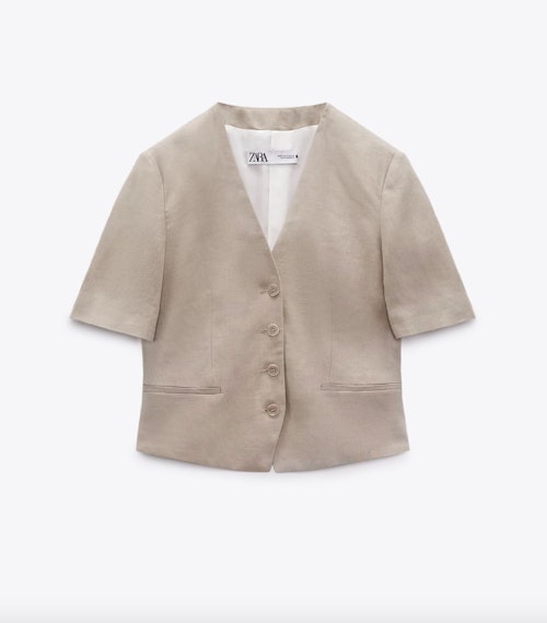 Cropped Linen Blazer, WAS £49.99 NOW £39.99