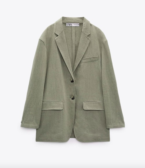 Straight Linen-Blend Blazer, WAS £69.99 NOW £49.99