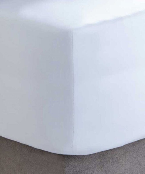 DUSK 800 Thread Count Egyptian Cotton Sateen White Fitted Sheet - Double - Deep