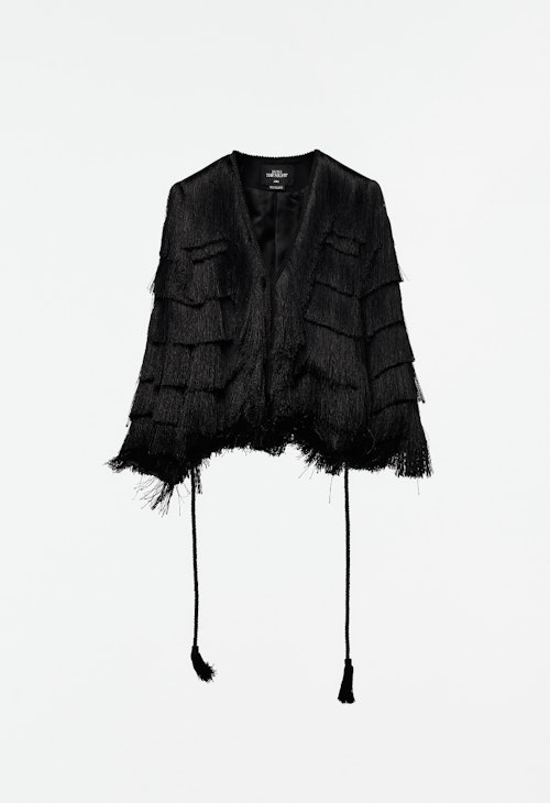 zara Emmanuelle alt Kate Moss Fringed Jacket, £139