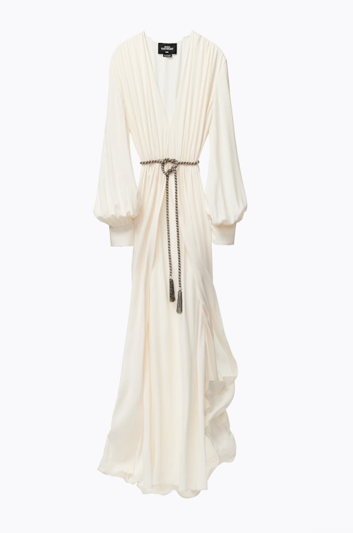 zara Emmanuelle alt Kate Moss Long Belted Dress Ecru, £169