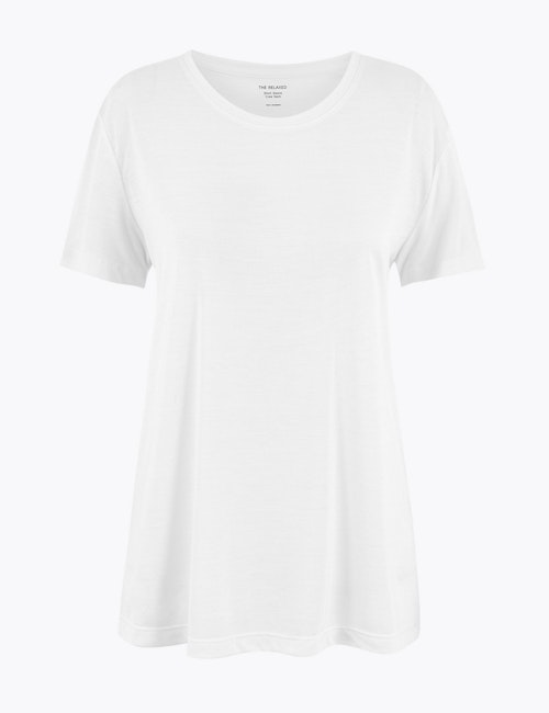 best white t-shirts M&S, Relaxed Short Sleeve T-Shirt, £7.50