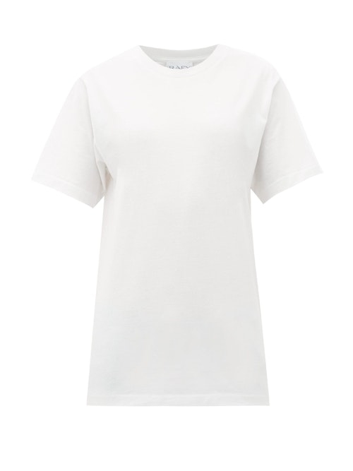 best white t-shirts Raey, Recycled Yarn Cotton Blend T-Shirt, £85