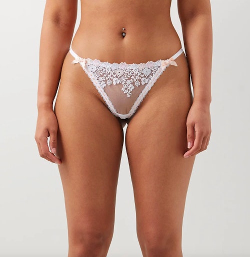 Agent Provocateur, Petunia Embroidered-Tulle Thong