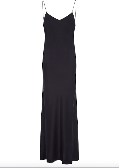 Asceno, Lyon Black Silk Slip Dress, £295