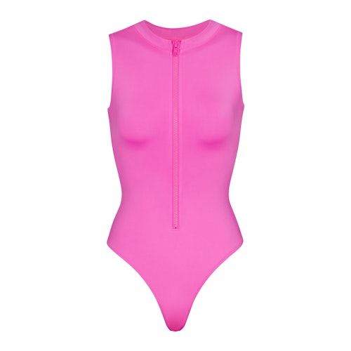 Swim Zip-Front Sleeveless One-Piece, £76