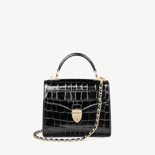 Midi Mayfair Black Deep Shine Black Croc