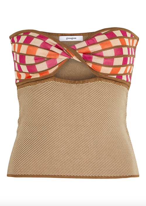 Gimaguas, Bella Panelled Knitted Strapless Top