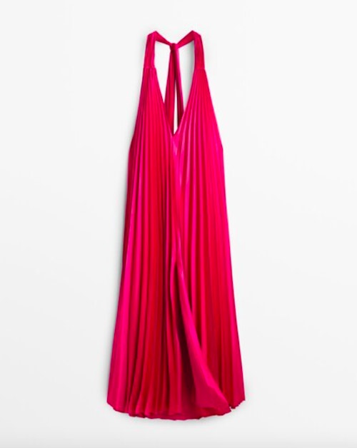 Pleated Halter Dress