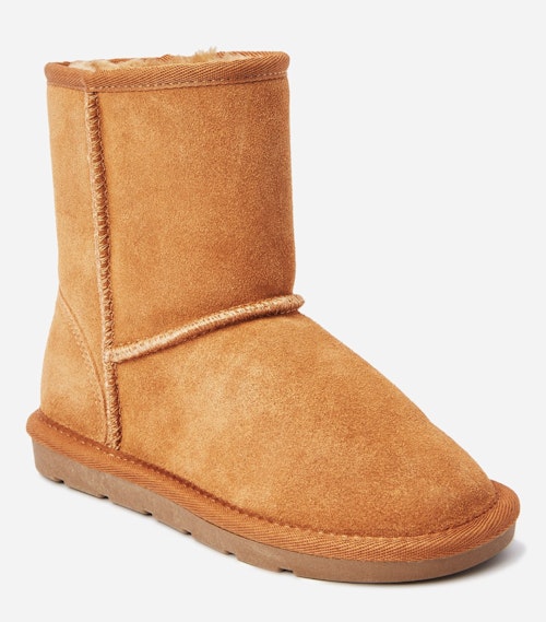 Warm Lined Water Repellent Suede Pull-On Boots