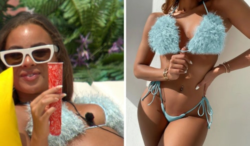 Danica Taylor's Blue Fluffy Bikini