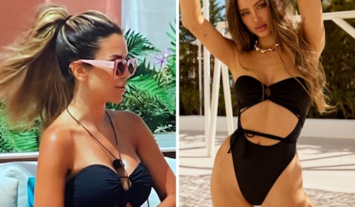 Ekin-Su Cülcüloglu's Black Cut Out Swimsuit